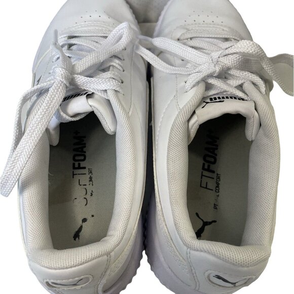 Puma Carina White Casual Sneakers Shoes Low Top Minimalist 374106-01 Womens 8.5 - Picture 7 of 9